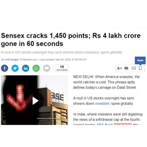 Sensex cracks
